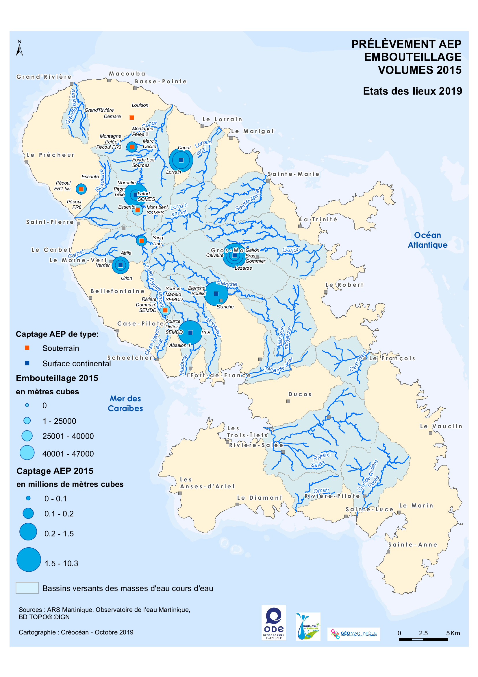 EDL 2019 - Prélèvements d'eau potable pour l'embouteillage (2015) 