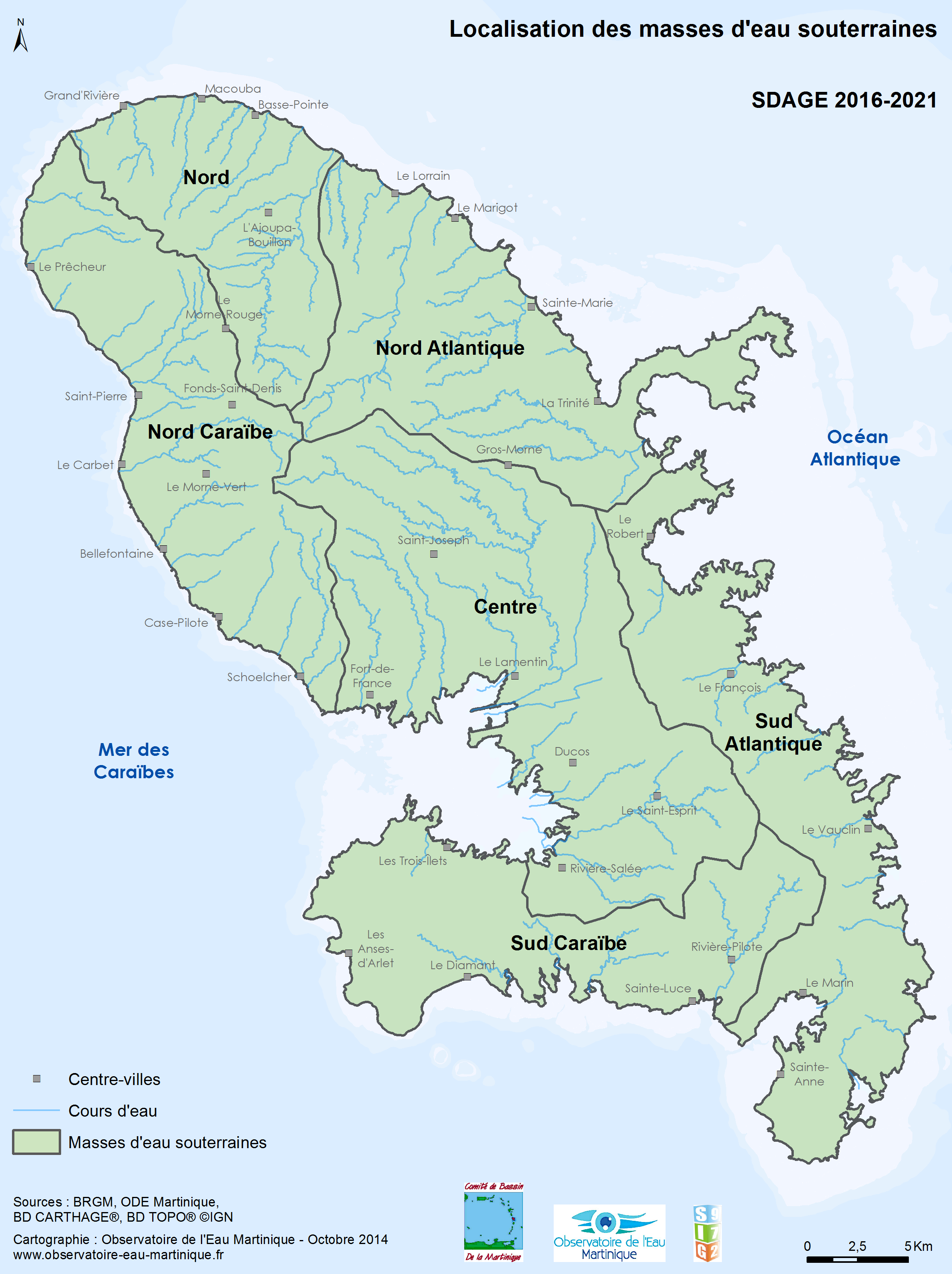 SDAGE 2016-2021 - Localisation des masses d'eau souterraines