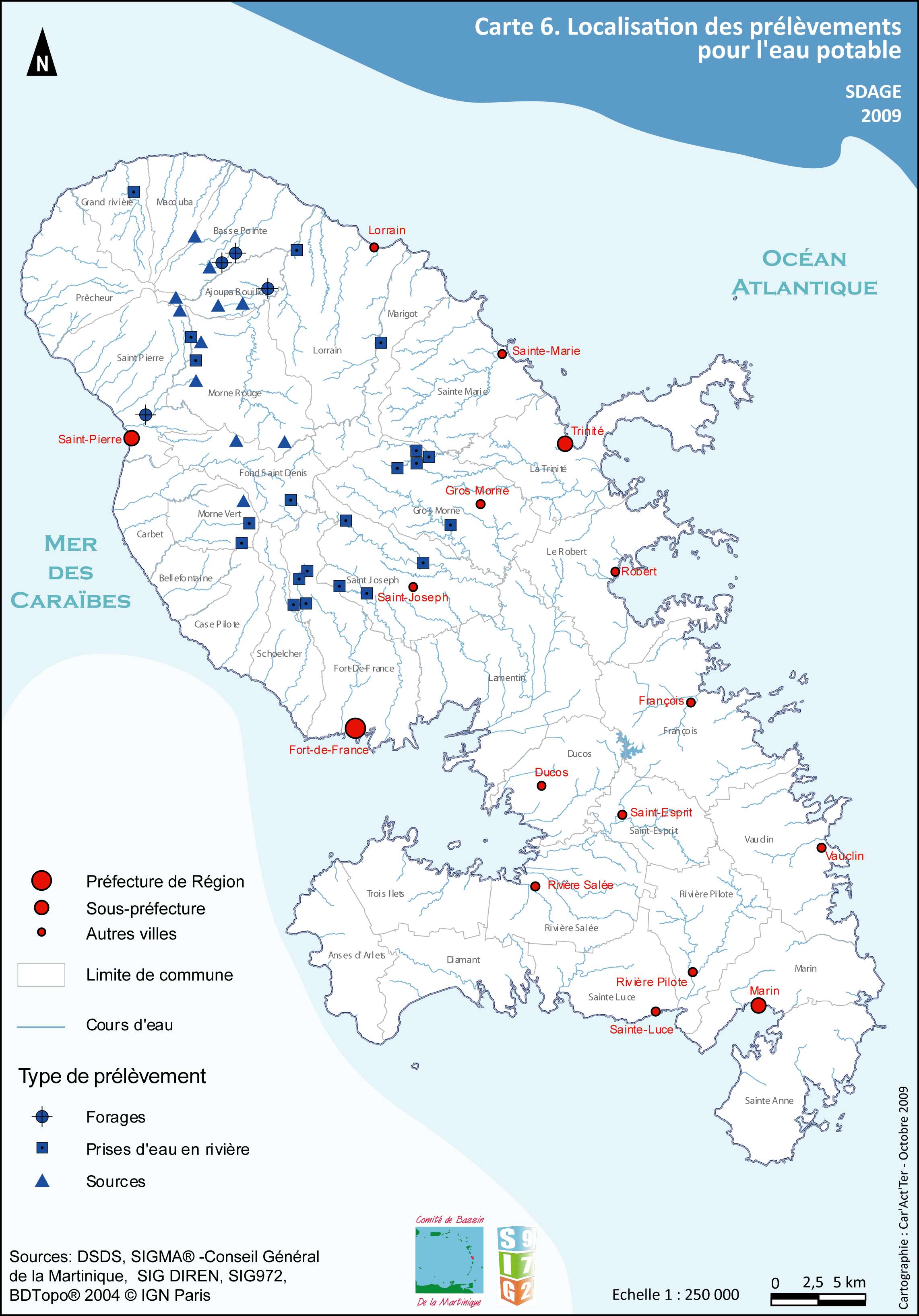 SDAGE 2010-2015 - Carte 06- Localisation des prélèvements pour l'eau potable