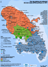 Localisation des stations de traitement d'eaux usées en 2017. - Agrandir l'image, fenêtre modale
