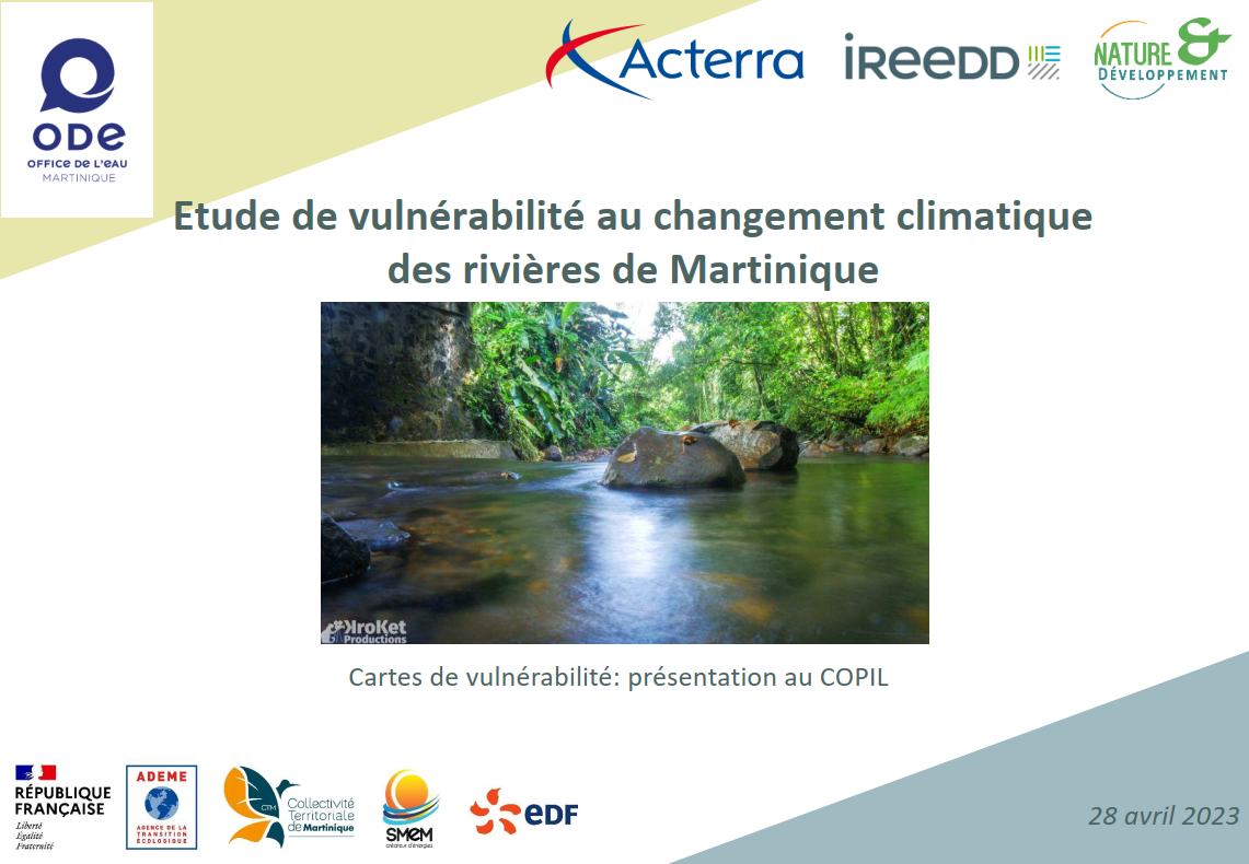 Etude de vulnérabilité au changement climatique des rivières de Martinique - Annexe technique - Présentation au COPIL