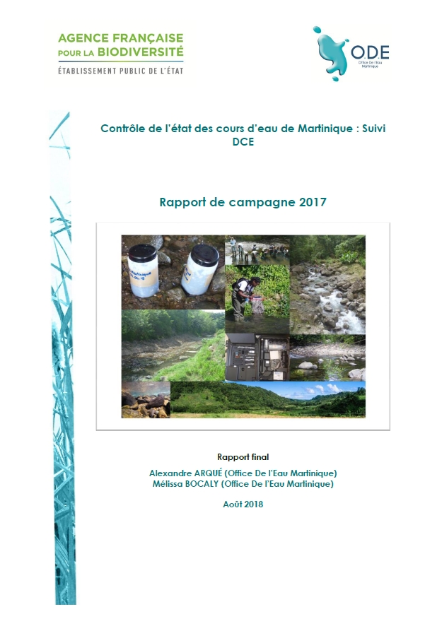 Contrôle de l'état des cours d'eau de Martinique : suivi DCE - rapport de campagne 2017