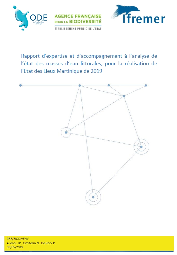 Rapport d'expertise et d'accompagnement à l'analyse de l'état des masses d'eau littorales, pour la réalisation de l'Etat Des Lieux Martinique de 2019