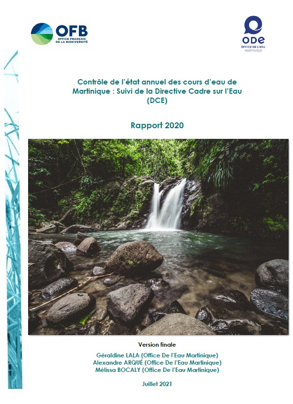Contrôle de l’état annuel des cours d’eau de Martinique : Suivi de la Directive Cadre sur l’Eau (DCE) - Rapport 2020