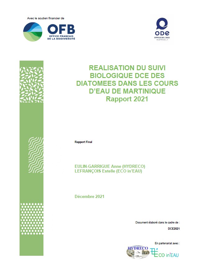 Réalisation du suivi biologique DCE des diatomées dans les cours d’eau de Martinique - Rapport 2021