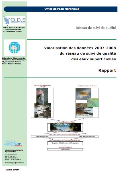Valorisation des données 2007-2008 du réseau de suivi de qualité des cours d'eau - campagnes 2007-2008