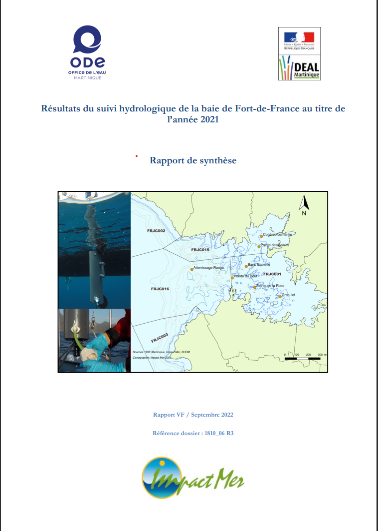 Résultats du suivi hydrologique de la baie de Fort-de-France au titre de  l’année 2021